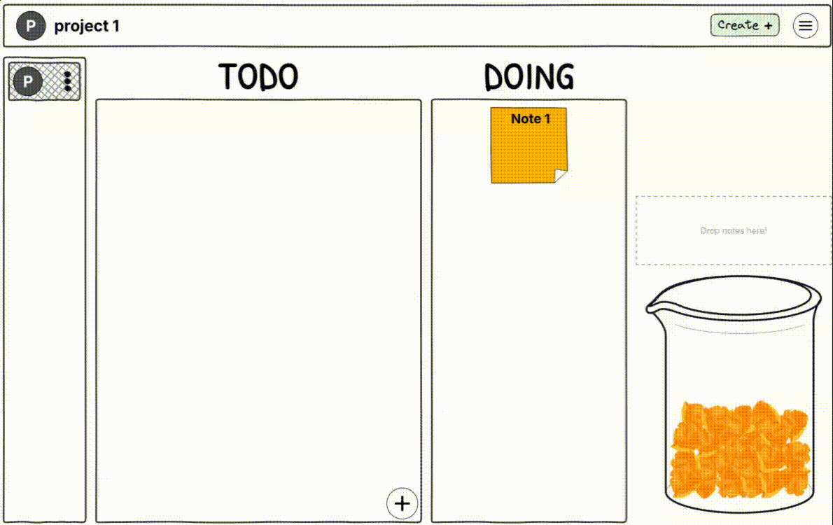 Screenshot of a jar filling up with colorful crumpled paper notes as tasks are completed, showing visual progress and satisfaction